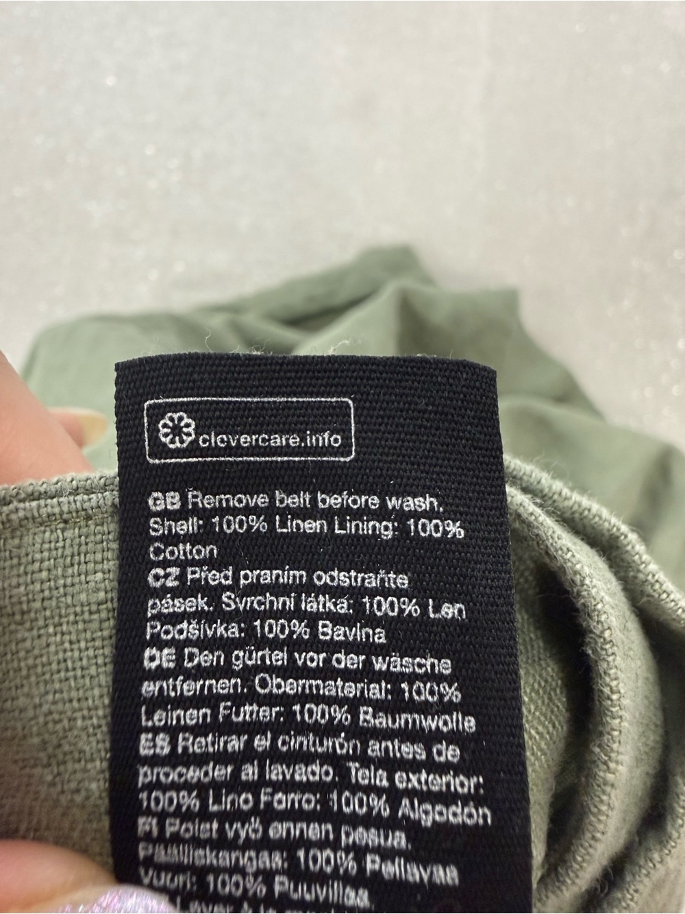 & Other Stories High-Waist Belted Linen Shorts in Olive Green Size 4 Womens - Picture 5 of 7